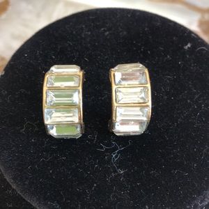 Crystal Baguettes 1/2 Hoop Earrings-NWT-Boutique